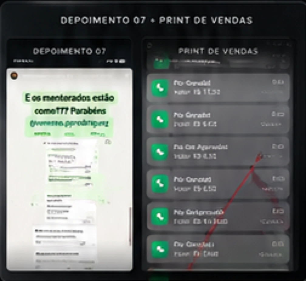 Print real de depoimento e de vendas de cliente